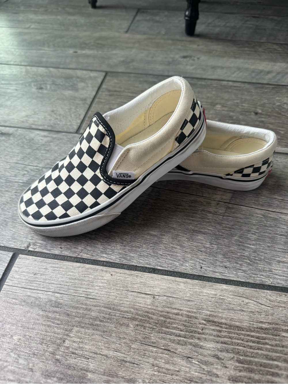 Vans Kids Checkerboard Slip-On Sneakers - Black & White